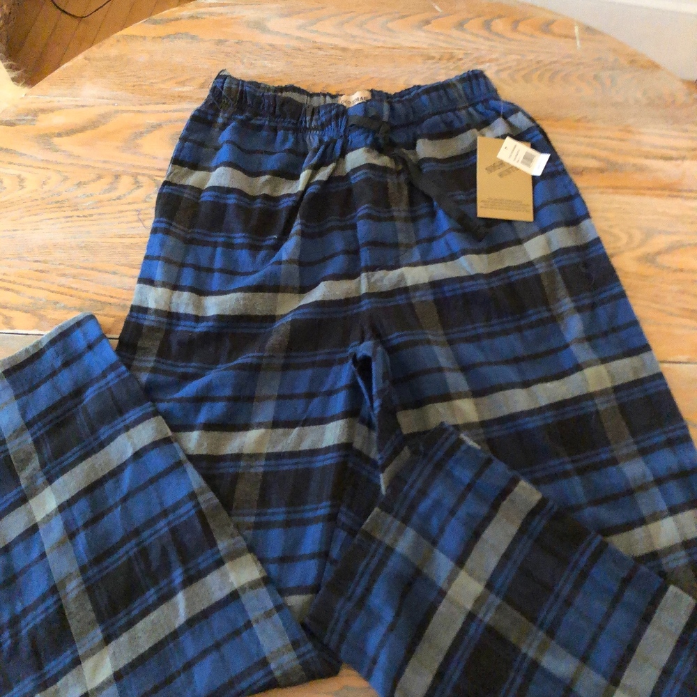 COLD STORAGE blue plaid flannel pants/NWT/runs sma